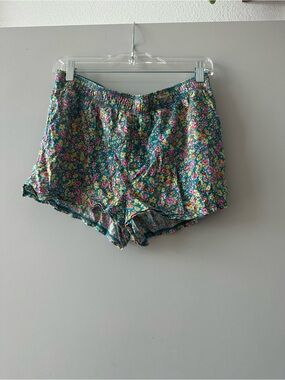Victoria’s Secret Floral Print Elastic Waist Summer Shorts - Teal Multicolor